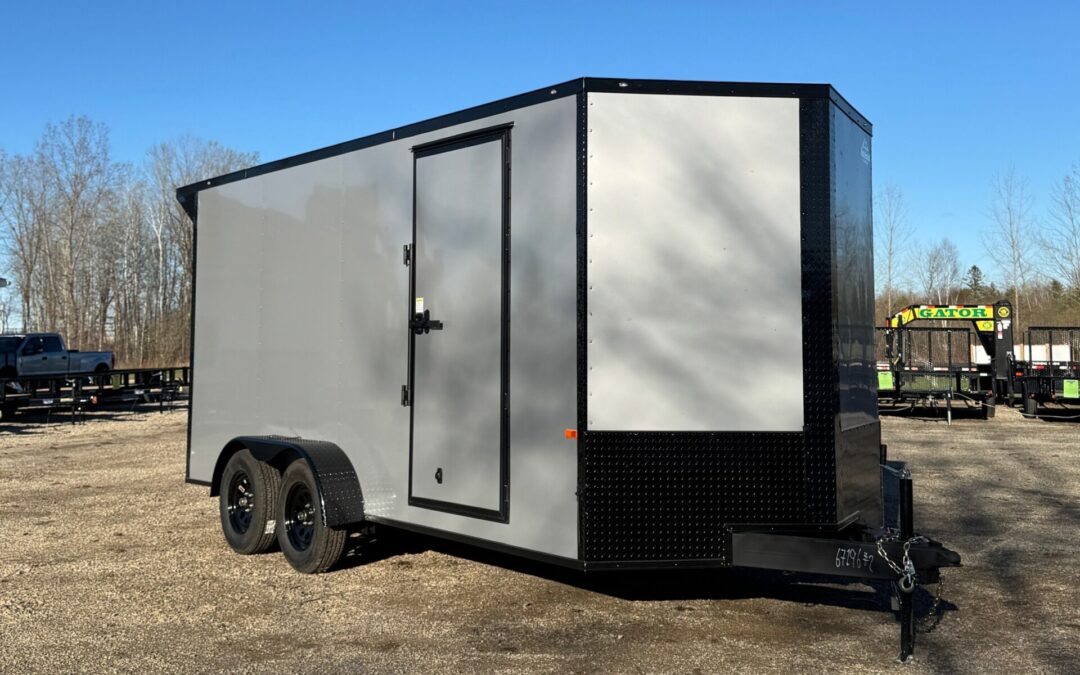 7×16 Rock Solid Cargo Silver Frost Polycore Blackout Package + 12V Lighting 7K GVWR