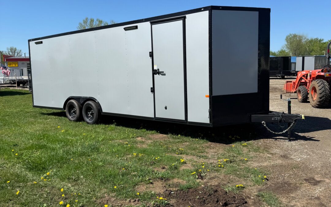 8.5×24 Rock Solid Cargo Silver Frost PolyCore Blackout Package + 12 Volt Electrical 10,000 GVWR