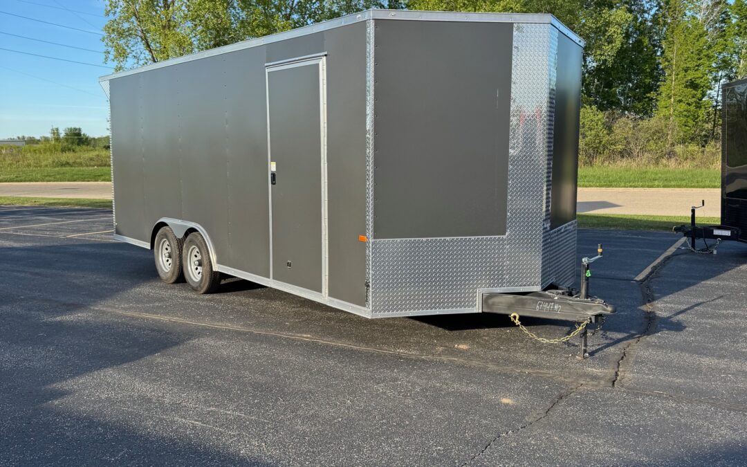 8.5×20 Rock Solid Cargo Charcoal PolyCore + Electrical Package 10K GVWR