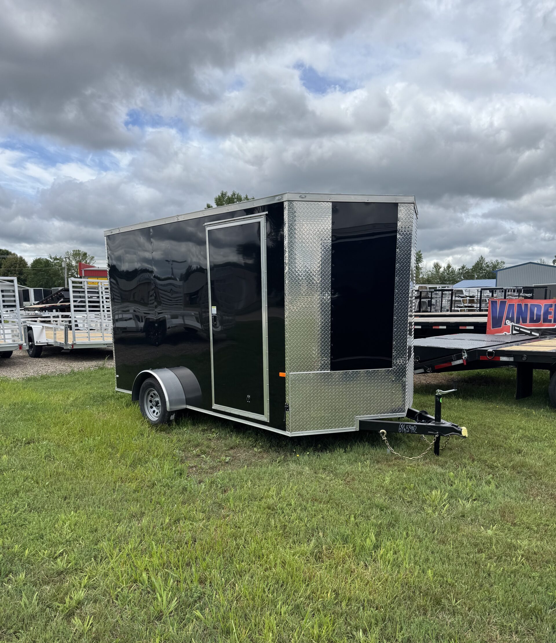 7×12 Rock Solid Cargo Black PolyCore 3,500 LB  Single Axle