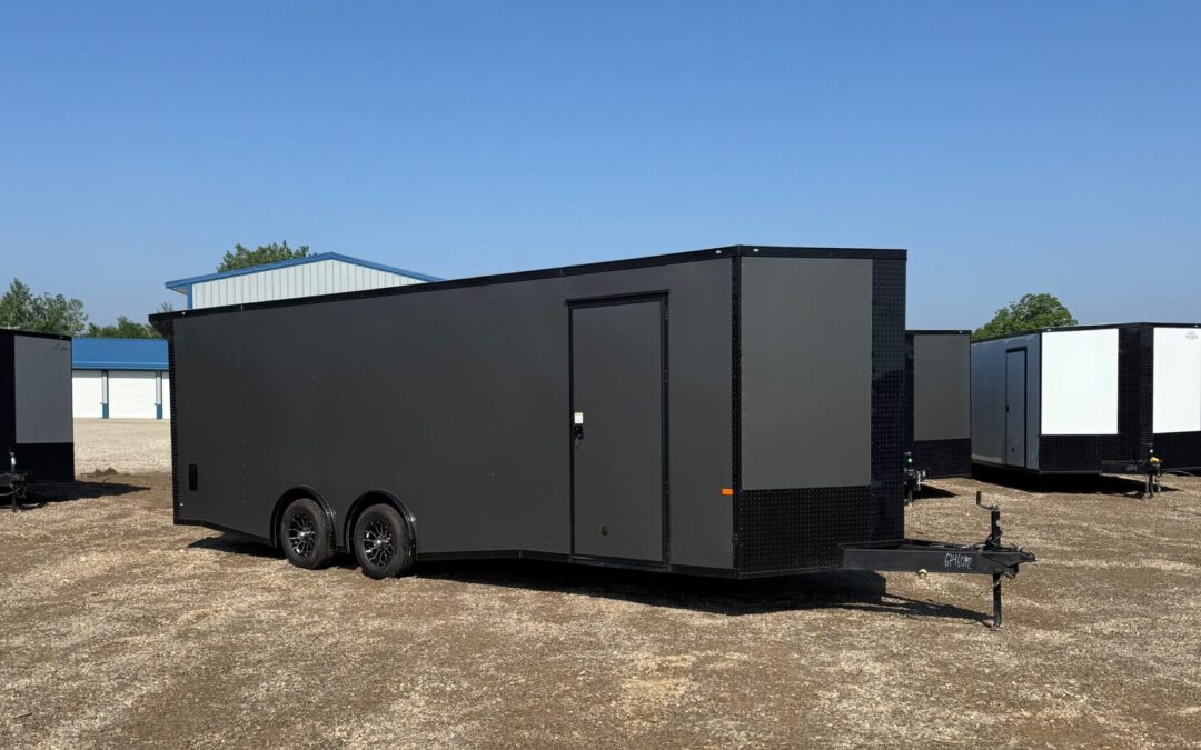 8.5×24 Rock Solid Cargo Charcoal PolyCore Blackout Package – Standard Race Trailer 10K GVWR