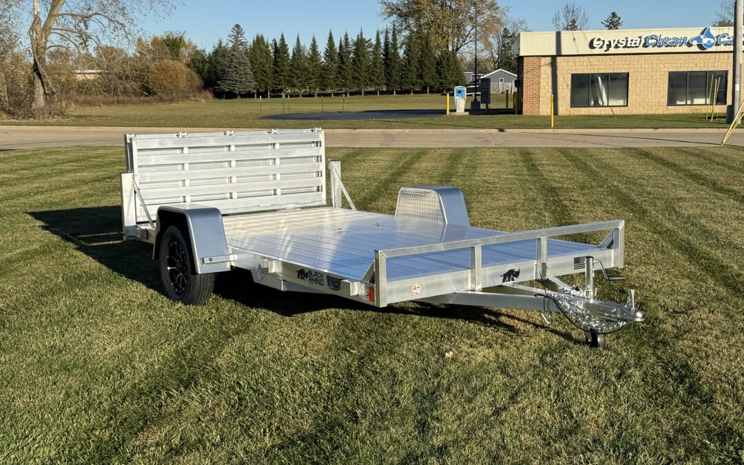 7×12 BLACK RHINO ALUMINUM UTS UTILITY TRAILER W/BI-FOLD RAMP