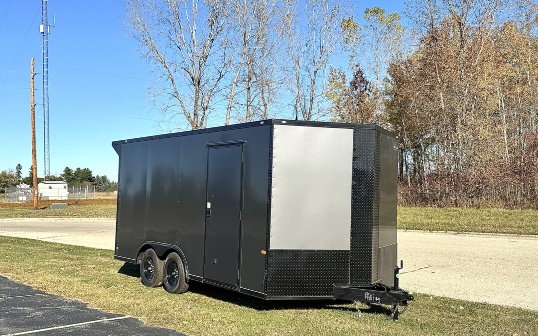 8.5×16 Rock Solid Cargo Charcoal PolyCore Blackout Package + Full Electrical Package -7K GVWR