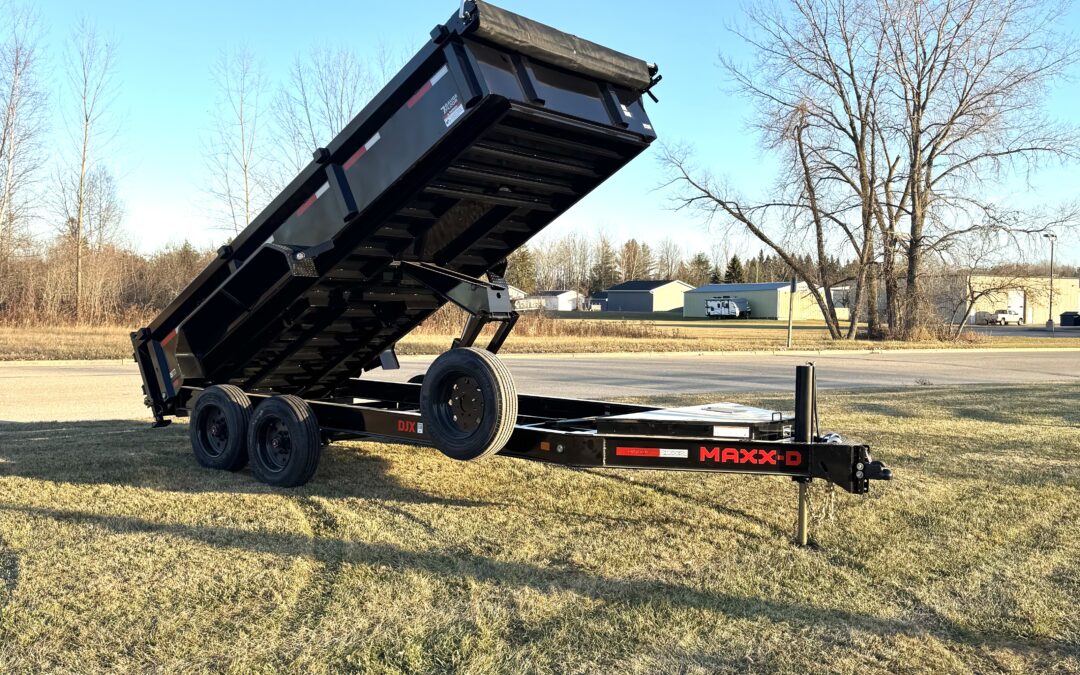 MAXX-D DJX 16′ DUMP TRAILER | 16K 83” I-BEAM DUMP –8K AXLES -BLACK