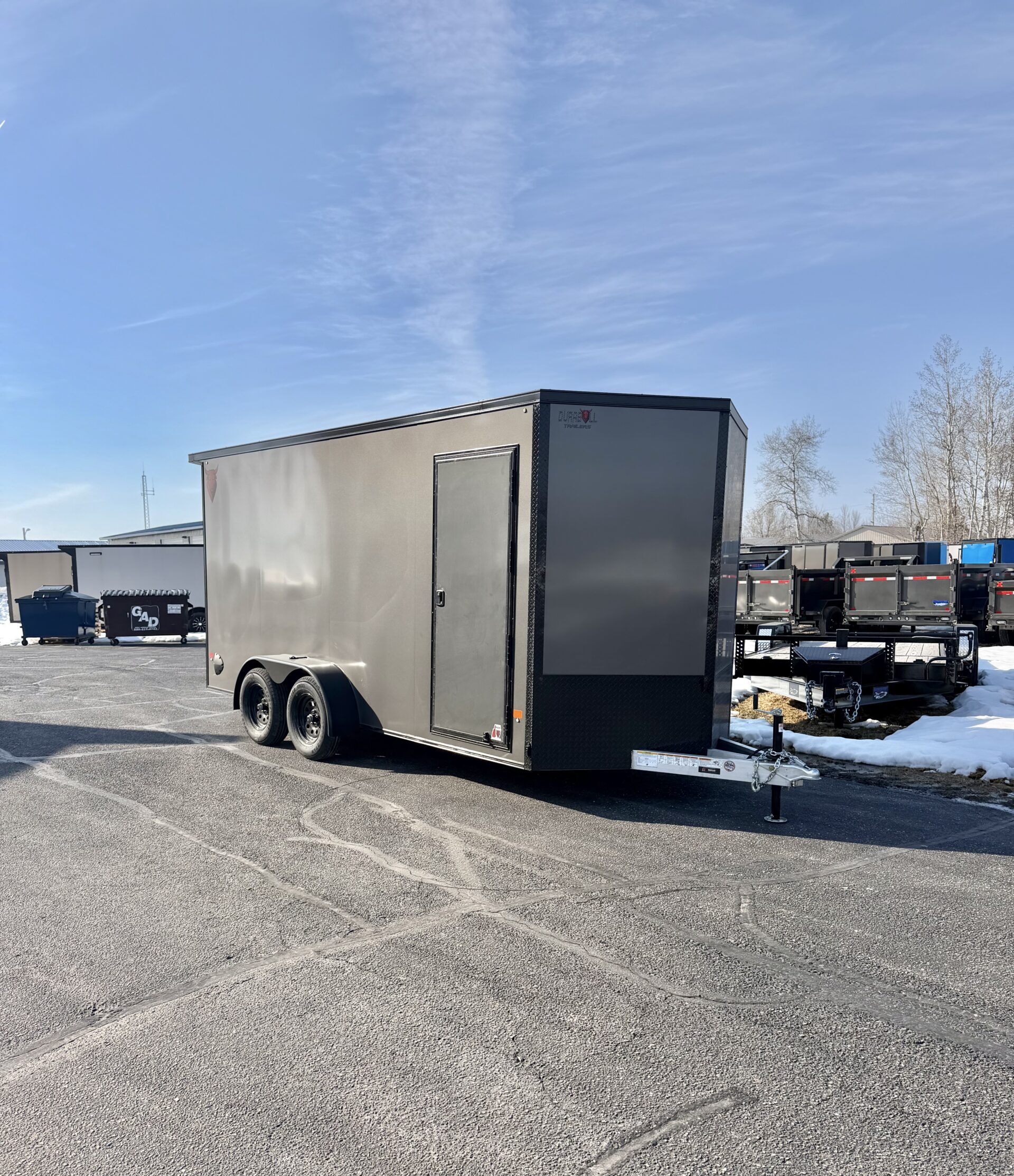 DURABULL 7X16 ALUMINUM TRAILER -CHARCOAL GRAY BLACKOUT