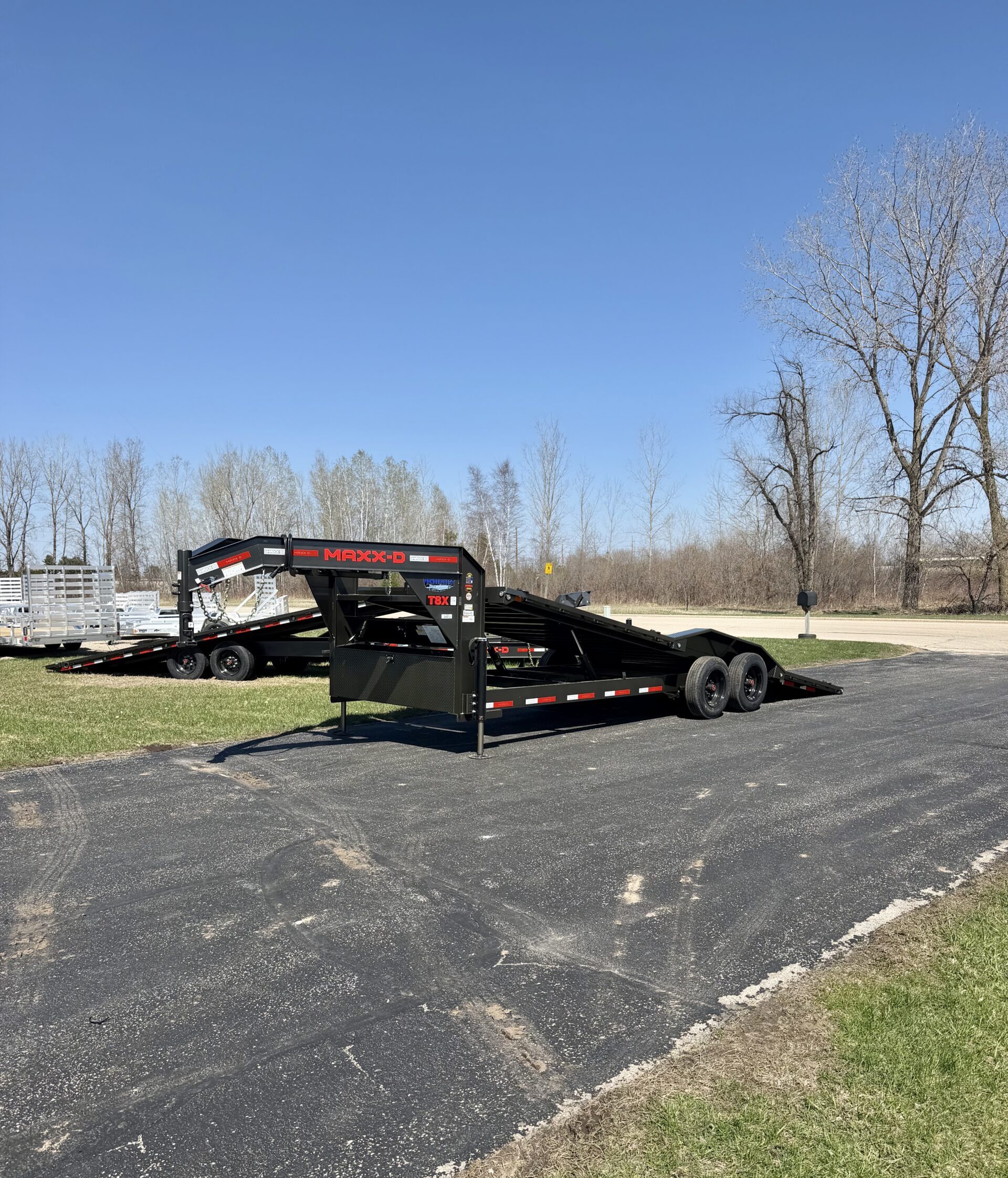 MAXX-D 102″X24′ T8X 8” POWER EQUIPMENT TILT TRAILER 18K GVWR