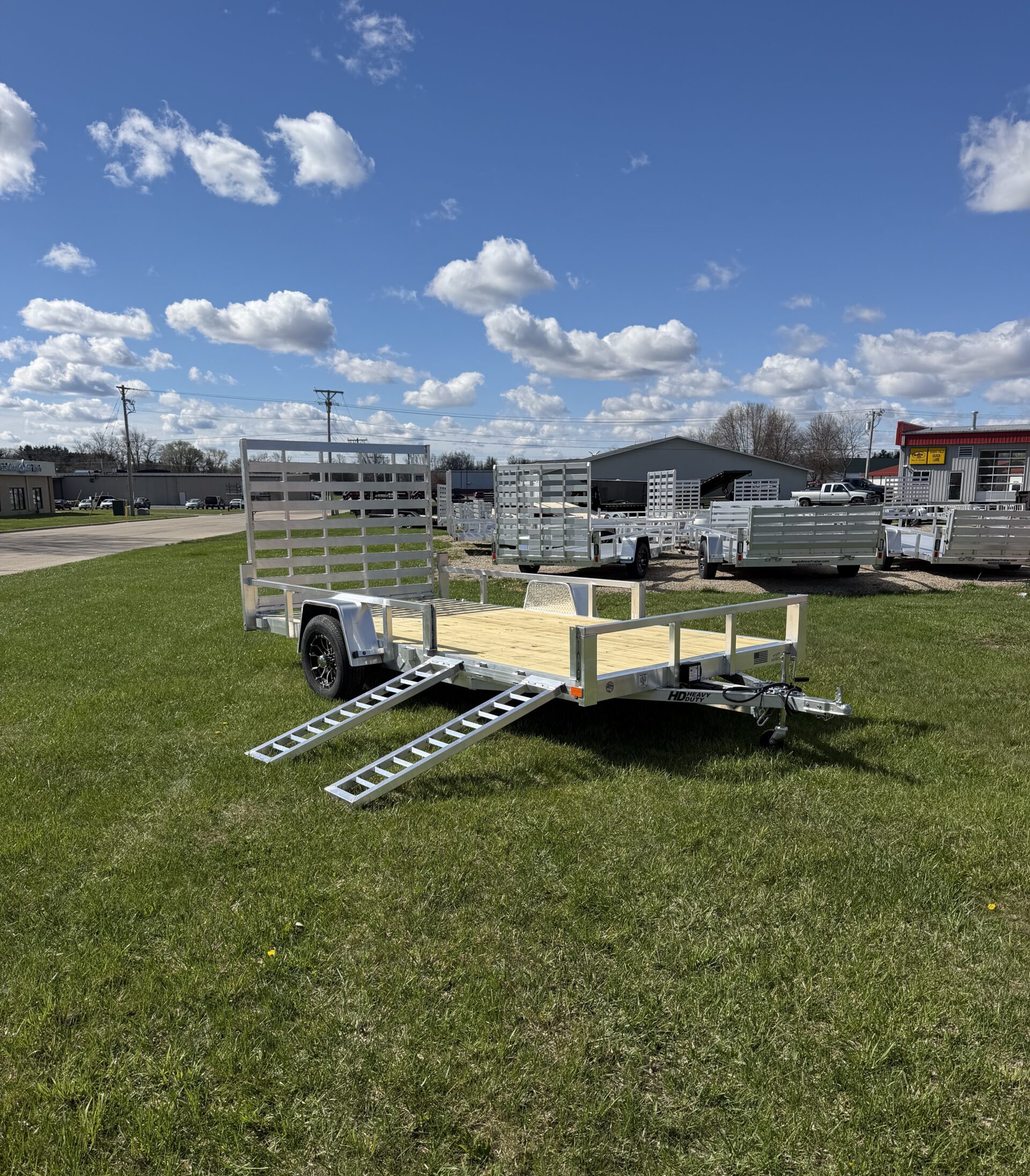 7×14 BLACK RHINO ALUMINUM LSS UTILITY TRAILER 5K AXLE + SIDE LOAD